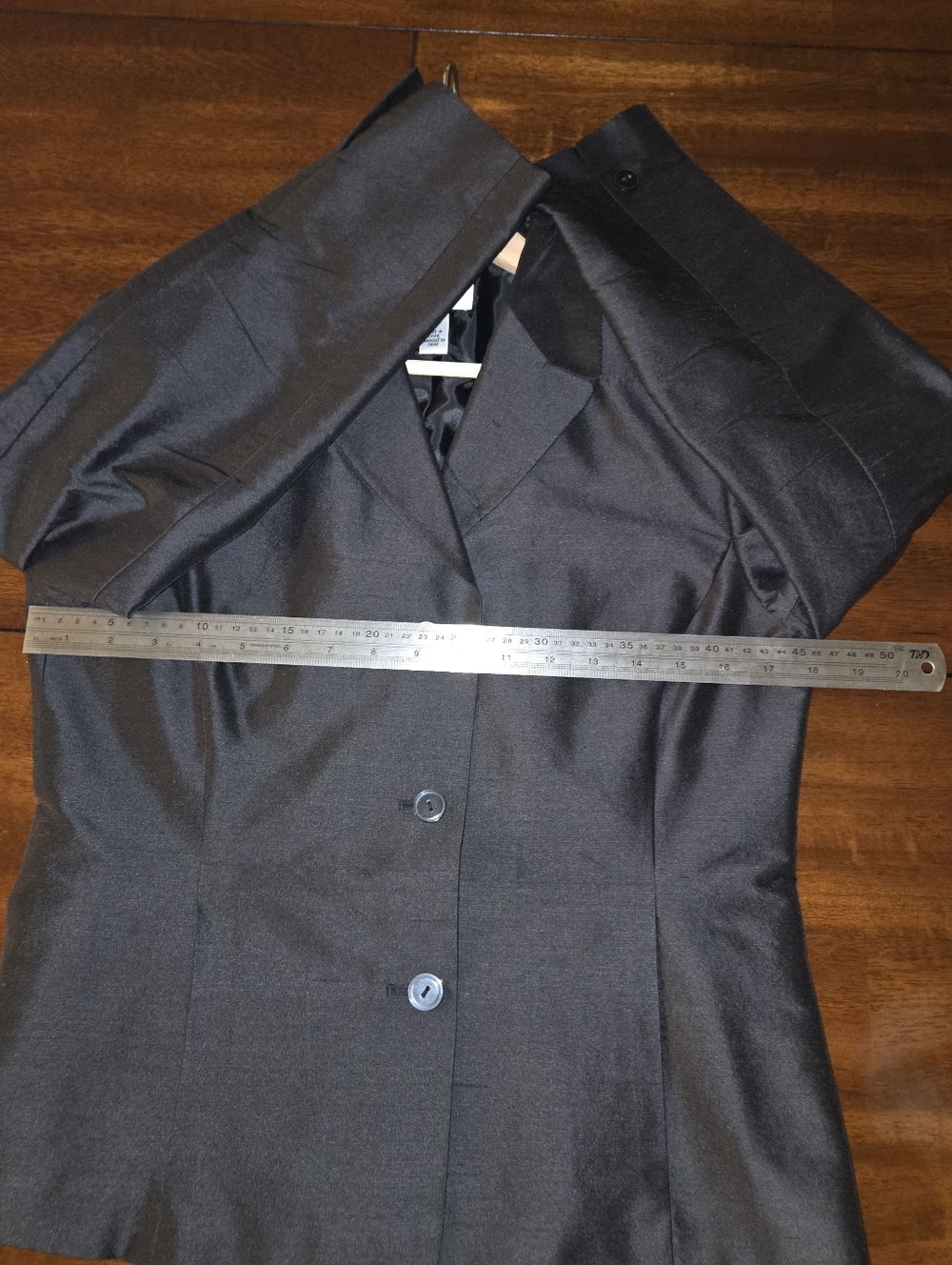 Vintage Talbots Pure Silk Blazer Black Size 6 Classic Tailored Quiet Luxury - Picture 7 of 7